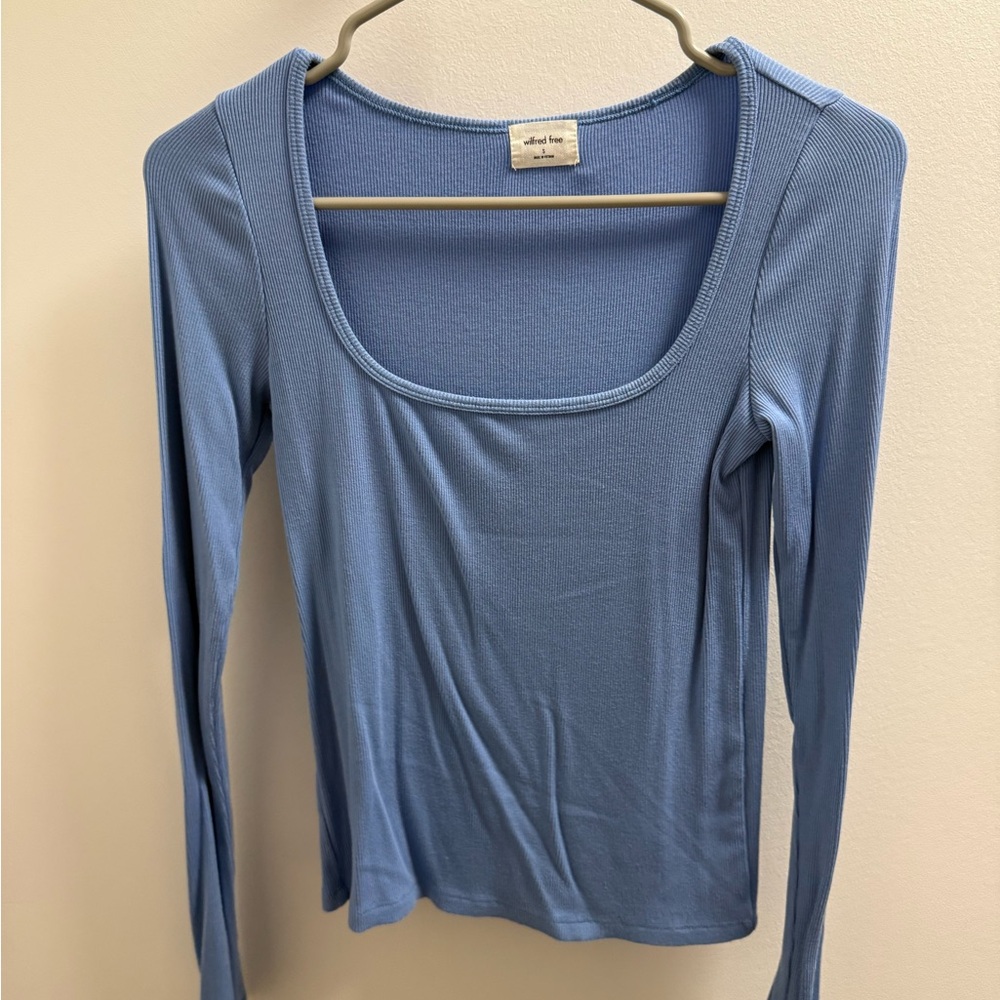 Artizia Blue Wilfred long sleeve square neck top